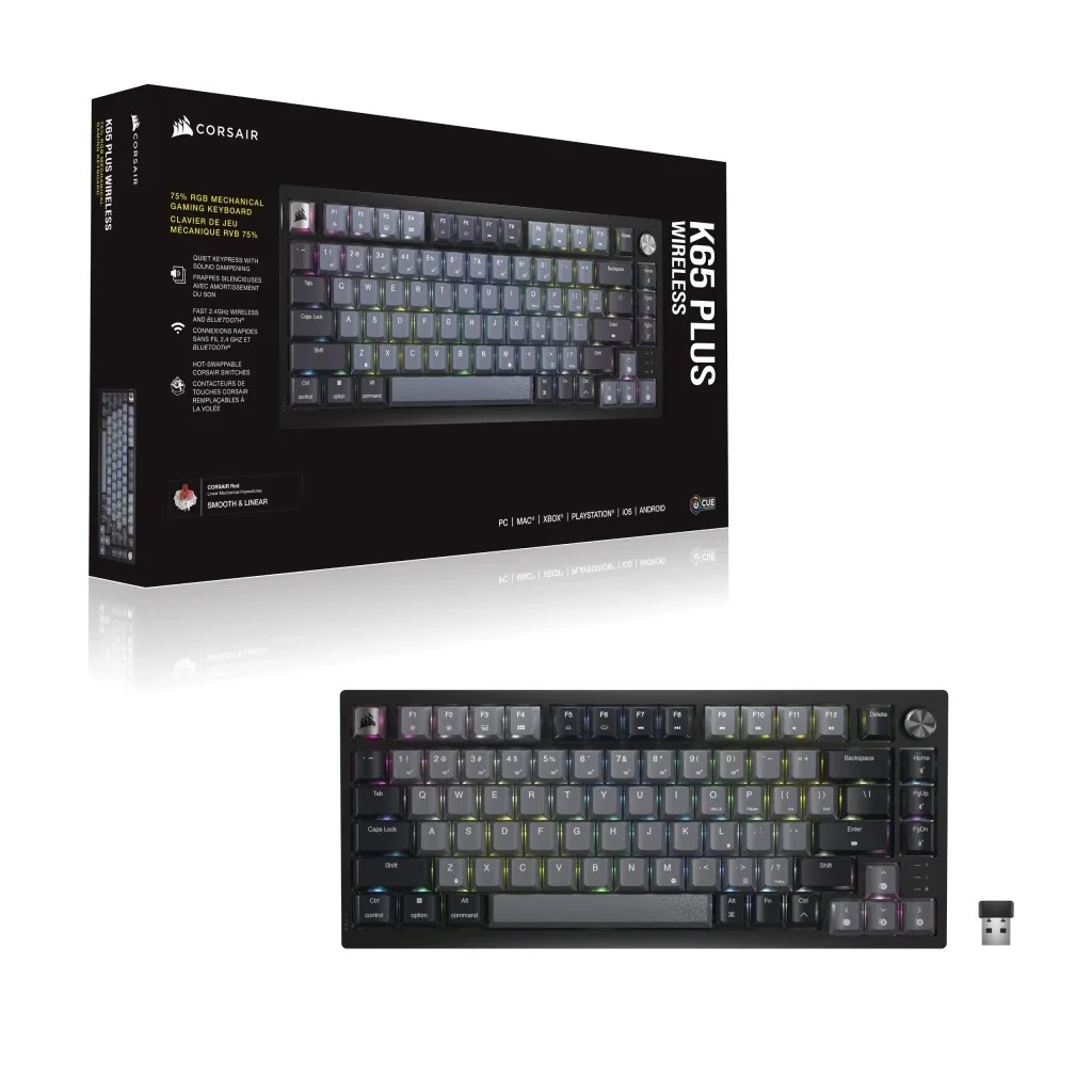 Corsair K65 PLUS WIRELESS 無線RGB機械式遊戲鍵盤 (MLX 軸)