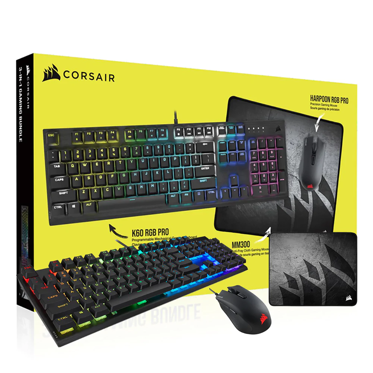3-in-1 Gaming Bundle K60 RGB Pro Keyboard 遊戲鍵盤