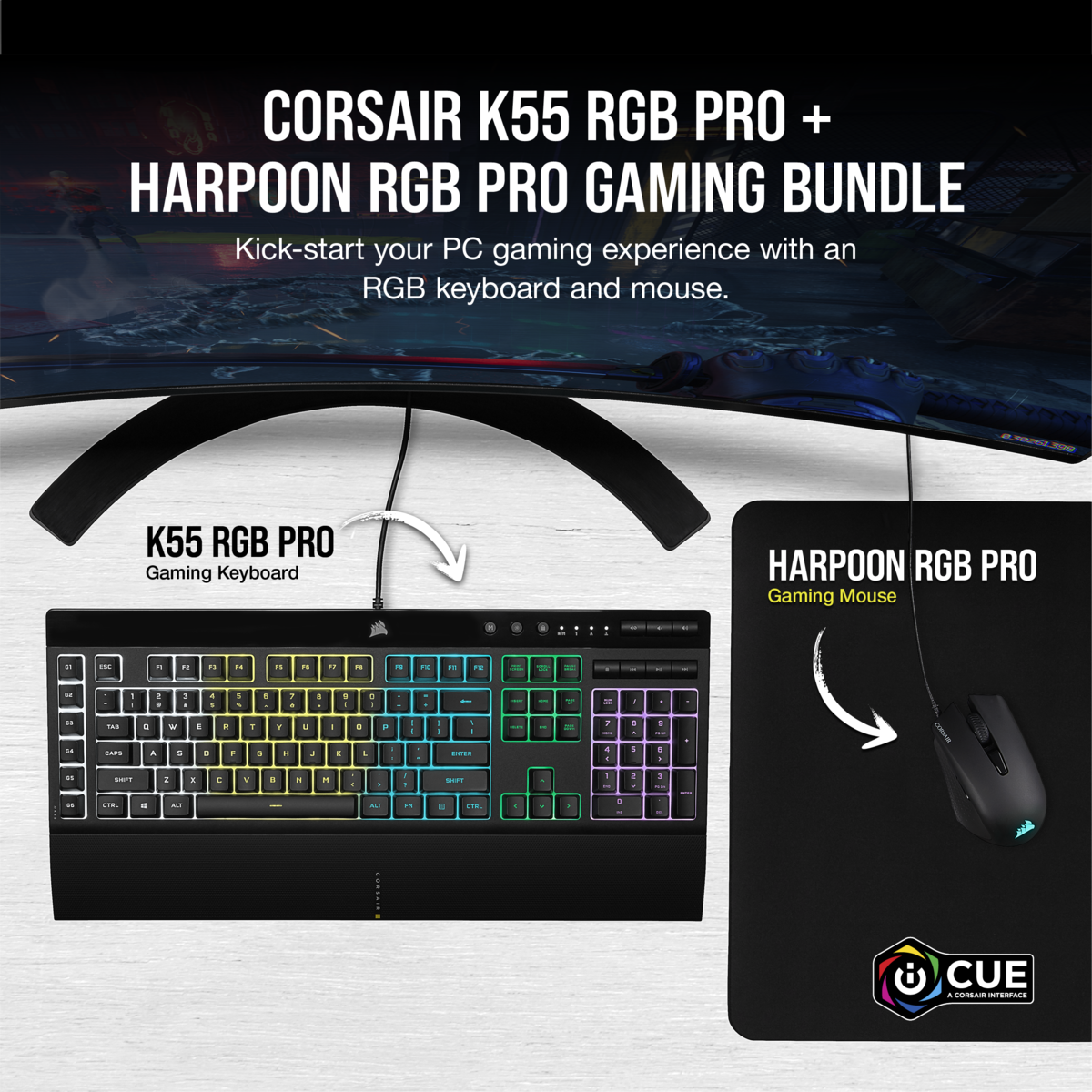 K55 RGB PRO / HARPOON RGB PRO, KB+M Bundle 遊戲鍵盤